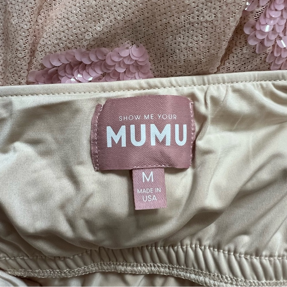 Show Me Your MuMu Blush and Cream Strapless Maxi Dress - Picture 7 of 9